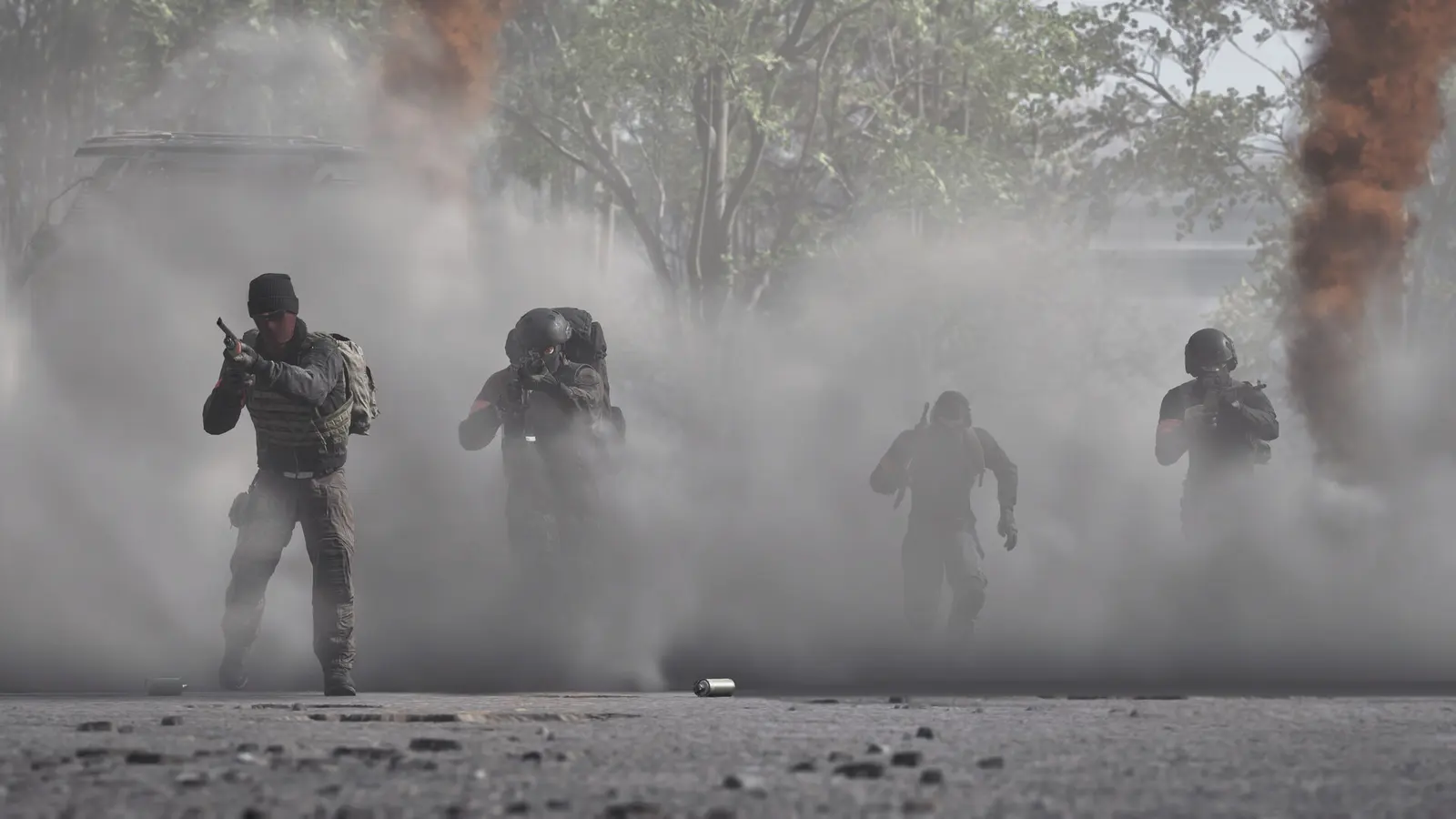 WARDOGS infantry advancing through smoke